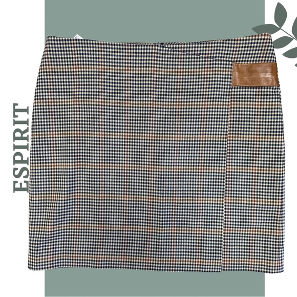 🛍️3/$40 Espirit Plaid Classic Cut Wrap Mini Skirt
Sheep Leather Accent Brown 14 - Picture 1 of 9